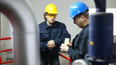 workers talking